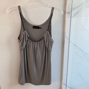 The Limited Grey Beaded Tank Top
